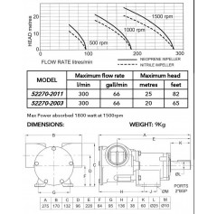 Jabsco 52270-2011 2" Бронзовый насос,270-размер, на опоре, резьба BSP